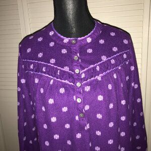 Celestial Dreams Purple Floral Nightgown – Soft & Cozy –  M (8-10)